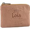 Lois - Portachiavi Uomo. Borsa portachiavi in vera pelle. Portachiavi Auto. Portamonete Uomo con protezione RFID - Porta Monete con Chiusura a Cerniera 11002, Cognac