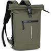 Lekeinchi Zaino Rolltop Uomo Donna Porta PC 17 Pollici | Zaino Impermeabile Uomo Donna | Zaino Rains Espandibile | Zaini Scuola Elegante - Lavoro Viaggio Università Casual Ciclismo - Verde Militare
