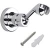 HIMREYLD Supporto Doccia a Muro, Supporto Soffione Doccia in Ottone Regolabile a 360 Gradi Girevole Universale per Tubo Standard - Cromo