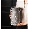 Venalys Bidone del latte in metallo zincato, vaso rustico per fiori in stile vintage, latta decorativa floreale per la decorazione della casa, altezza 27,4 cm