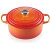 Le Creuset Cocotte rotonda Evolution in ghisa vetrificata con Coperchio, diameter 26 cm, Arancione, 21177260902430