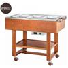 Forcar Multiservice Carrello in legno per bolliti e arrosti con vasca in acciaio inox 304. colore Wengè. CL2770NW