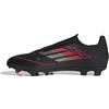 adidas F50 League Laceless Football Boots FG/MG, Scarpe da Calcio Unisex-Adulto, Core Black/Iron Metallic/Lucid Red, 46 2/3 EU