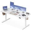 OffiGo Scrivania Regolabile in Altezza, 180 cm Scrivania Elettrica, Scrivania Ergonomica con Funzione di Memoria, Standing Desk, Modern Scrivania Computer per Casa e Ufficio, Bianco