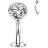 Hengkaixuan G23 Titanio Orecchini per Ombelico a Disco, Anello per Navel a Fondo Piatto, Gioielli per Piercing per Ombelico 14G, Anello per Piercing Curvo a Bilanciere da 10mm, Anello per Navel