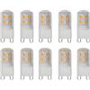 WULUN G9 LED lampadina 2W bianco caldo 3000K, sostituzione delle lampadine alogene G9 20W 25W, non dimmerabile, lampadina di base G9 pin, AC220-240V, angolo di fascio a 360°, confezione da 10