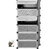 HUOLE Scarpiera Armadio Guardaroba Modulare Scaffale Mobiletto Armadio Cubo Guardaroba Modulare con 6 Scomparti Mobiletto per Il Bagno, Camera da Letto, Ingresso, Scarpiera Credenza Comò