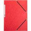 Q-Connect Cartellina a 3 lembi con elastico Q-Connect 24,3x32 cm cartoncino manilla 375 g/m² rosso - KF02165