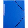 Q-Connect Cartellina a 3 lembi con elastico Q-Connect 24,3x32 cm cartoncino manilla 375 g/m² blu - KF02167