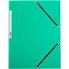 Q-Connect Cartellina a 3 lembi con elastico Q-Connect 24,3x32 cm cartoncino manilla 375 g/m² verde - KF02168