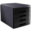 Arda Cassettiera 4 cassetti ARDA Mydesk polistirolo e materiale infrangibile grigio/nero - 18P4PN