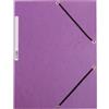 Q-Connect Cartellina a 3 lembi con elastico Q-Connect 24,3x32 cm cartoncino manilla 375 g/m² viola - KF02171