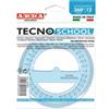Arda Goniometro ARDA Linea Tecnoschool polistirolo termoresistente azzurro trasparente 360° 12 cm - 405SS