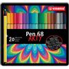 Stabilo Pennarelli Stabilo Pen 68 1 mm scatola di metallo assortiti Conf. 20 pezzi - 6820-6