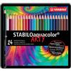 Stabilo Matite colorate acquarellabili Stabilo aquacolor® scatole in metallo assortiti Conf. 24 pezzi - 1624-5