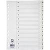 Q-Connect Divisore numerico Q-Connect bianco 22,5x29,7 cm ppl 1-12 KF00181