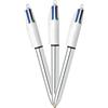 Bic Penne a sfera a scatto BIC 4 Colours Shine fusto Silver M 1 mm assortiti 982873
