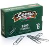 leone dell'era Fermagli Leone Dell'Era in acciaio zincato N. 6 1,2x58 mm rotondi zinco brillante scatola da 100 pz. - FZ6