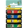Post-it® Index Segnapagina removibili Post-it® Index Mini con dispenser blu, giallo, verde, rosso 4 confezioni da 35 - 683-4