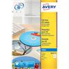Avery Etichette per CD AVERY patinate opache Ø 117 mm - 2 et/foglio - per Inkjet - copertura totale - cf. 25 fogli J8676-25