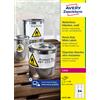 Avery Etichette permanenti poliestere bianche Avery 63,5x33,9 mm - 24 et/foglio - stampanti laser cf. 100 fogli L4773-100