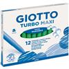 Giotto Pennarello GIOTTO Turbo Maxi punta grossa in fibra 5 mm verde chiaro Conf. 12 pezzi - F456018