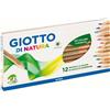 Giotto Matite colorate GIOTTO di Natura PEFC - legno da foreste sostenibili assortiti astuccio da 12 - F240600