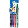 Pilot Penne a sfera cancellabili Pilot Frixion Ball 0,7 mm nero blu rosso verde Set2go 4 pezzi - 006821
