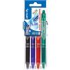 Pilot Penne a sfera cancellabili Pilot Frixion Ball Clicker 0,7 mm nero blu rosso verde Set2go 4 pezzi - 006822