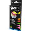 Giotto Pennarelli acquerellabili con punta a pennello Giotto Turbo Soft Brush in conf. 6 colori assortiti Fluo - F427200