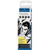 Faber-Castell Penna inchiostro pigmentato Faber Castell Pitt Artist conf. 4 pezzi - Manga set nero - 167132