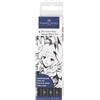 Faber-Castell Penna inchiostro pigmentato Faber Castell Pitt Artist conf. 4 pezzi - Manga set nero - 267121