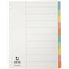 Q-Connect Divisori colorati Q-Connect con indice scrivibile formato A4 in cartoncino manilla - 10 fogli - KF34029