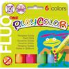 Playcolor tempera solida in stick 6 colori assortiti fluo - 10 gr 10431