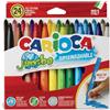 Carioca Pennarelli superlavabili Carioca Jumbo - conf. da 24 colori assortiti - 40570