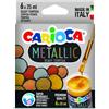 Carioca Tempera pronta superlavabile Carioca 25 ml - conf. da 6 colori assortiti metallic - 40426