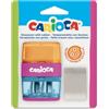 Carioca Temperamatite a 2 fori Carioca con gomma e serbatoio - 43107