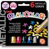 Playcolor tempera solida in stick 6 colori assortiti metallic - 10 gr 10321