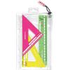 Arda Miniset 3 pezzi da disegno in busta con zip Arda - 2 squadre 45°e 60° + 1 righello 16 cm - KC7063