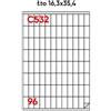 Markin Etichette bianche permanenti Markin Copiatabu 16,3x35,4 mm con margine - 96 et./ff - conf. 100 ff A4 - X210C532