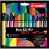 Stabilo Pennarello Stabilo Pen 68 Max punta scalpello - conf. 12 pezzi - 768/12-21