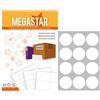 megastar Etichette bianche rotonde con margini Megastar 12 et./foglio conf. da 100 fogli d.60 mm - LP4MS-60