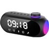 Bamberg Mini Ricevitore Radio FM Portatile Suono HiFi Altoparlante Bluetooth RGB con Orologio Doppia Sveglia Supporto Vivavoce -Una Installazione Facile e Durevole