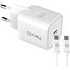 CELLY Caricatore rete 20 W USBC e cavo USBC-Light BCO