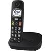 Panasonic KX-TGU110EXB - Telefono Cordless con segreteria telefonica, unita base e 1 combinato, schermo LCD, tasti grandi, chiamata preferita, compati