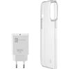 Cellularline STARTER KIT - iPhone 13 Kit di Caricabatterie + Cover Trasparente