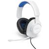 JBL - Cuffie Gaming Quantum 100P con Filo, Headset da gioco, Microfono Boom Direzionale Rimovibile, PlayStation, Multipiattaforma - Bianco e Blu