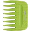 Tek pettine afro per capelli in legno di frassino, colore verde - Handmade in Italy