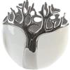 Gilde Xl ceramica albero designer vaso · bianco/argento impermeabile design d'argento Ø/altezza 21 cm apertura ovale: larghezza 9