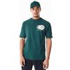 New Era T-Shirt da Baseball Oversize Los Angeles Dodgers Verde Scuro Bianco Sporco